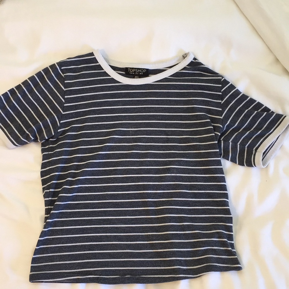 Grey striped top shop shirt